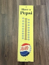 Very Good condition Vintage Early 60’s “Say Pepsi Please” 27x7 Inch Thermometer