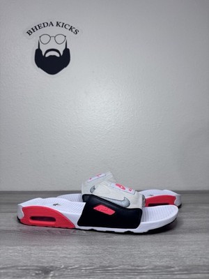 Size 15 - Nike Air Max 90 Slide 'Infrared' Pure Platinum Sandal Mens BQ4635-101