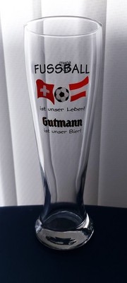 WM  Fußball Bierglas, Gutmann Weizenbierglas, mit Füllstrich 0,5l, neu