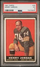 1961 Topps #45 Henry Jordan RC HOF PSA 5 - GREAT EYE APPEAL