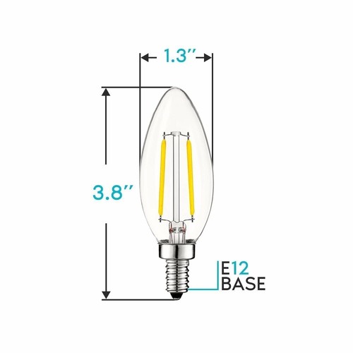 24x Luxrite 4W Vintage Candelabra LED Bulb Dimmable 4000K 400lm Cool White E12 - Picture 3 of 7
