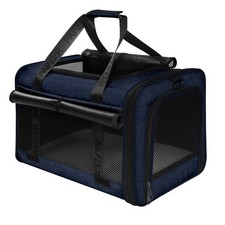 PAPZER Top Loading Medium Cat Carrier with Private Curtain, Medium, Navy