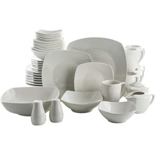 39 Piece Dinnerware Set Dinner Service Kitchen Dining Serveware Porcelain White