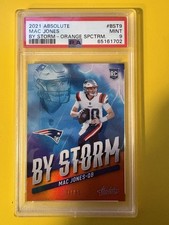 2021 Absolute Mac Jones RC By Storm Orange Spectrum SP 27/50 Patriots PSA 9 🔥🔥