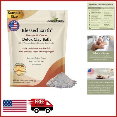 Detox Clay Bath Powder 16oz Sodium Bentonite for Cleansing and Purifying