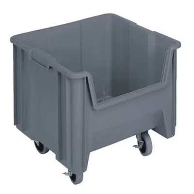 Quantum Storage Systems Qgh805mobgy Mobile Storage Bin, Polyethylene, Gray, 12