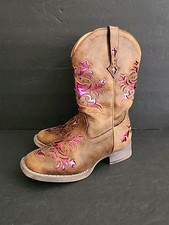 Roper Cowgirl Boots Size 2 Kids Pink Metallic...