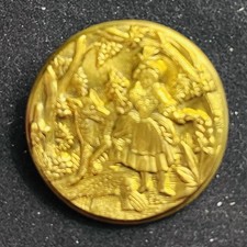 Ex Rare Antique RED RIDING HOOD BRASS button, ca., 1880s/1890s