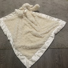 Bearington Baby Ivory Rosette Lamb Swirl  Satin Security Blanket/Lovey HTF