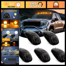 5 Pcs 16 Led Cab Roof Marker Lights - Smoked Lens Amber Top Lights For Trucks