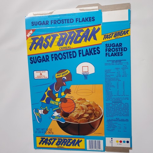 Fast Break Doolittle Brand VINTAGE CEREAL BOX 80s 90s Fastee Sugar Frosted Flake - Picture 2 of 24