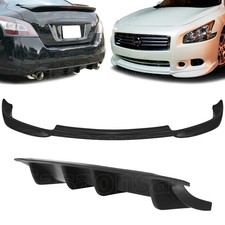 Front Bumper Lip Spoiler Rear Diffuser For 09-15 Nissan Maxima Black Stl Style