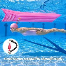 Adult Inflatable Pool Lounger Sun Shade Float with Detachable Swim Cap