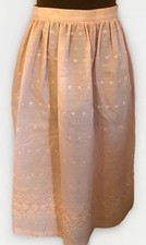 Vintage Pink/Peach A-line Embroidered Cotton Skirt 26 Waist