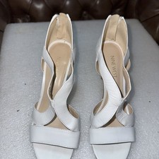 Nine West T-Strap High Stiletto Dress Sandals in White