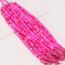 Pink Opal Gemstone Rondelle Shape Smooth Beads 7X7 8X8 mm Strand 8" AB-969