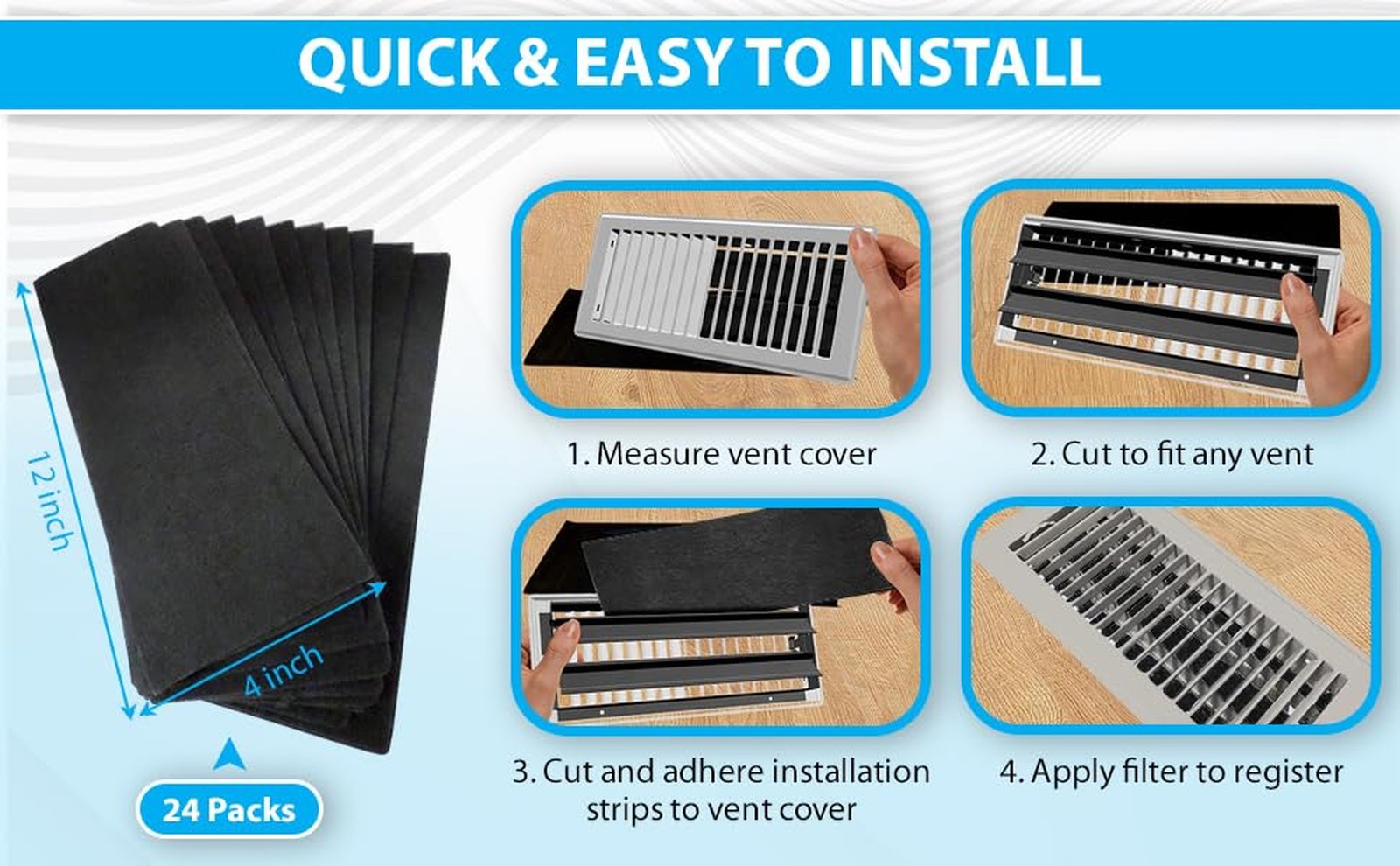 как выглядит CFS 8211; Pack of 12, Activated Carbon Filters for Floor Vent Heat Register Ai фото