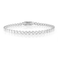 Cavill WeißEs Topas Armband 3,15Ct 925 Sterlingsilber Rundschliff Damen Schmuck