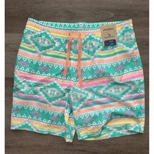 NWT Chubbies The En Fuegos 7" Stretch Swim Trunks, Medium Aztec Geometric