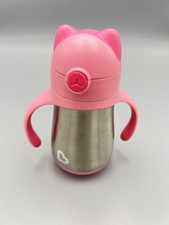 Munchkin 8 Ounce Pink Munchkin  Cool Cat  Toddler Sippy Cup Used Good Condition