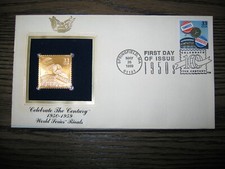 1999 1950s WORLDS SERIES RIVALS YANKEES DODGERS Gold Golden Cover replica Stamp
