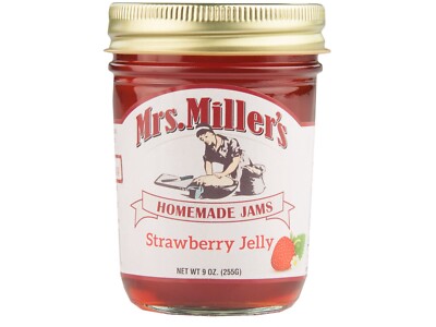 Mrs. Miller's Strawberry Jelly (3) 9 oz Jars Free Shipping