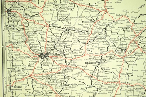 Antique Map of PENNSYLVANIA Highway Map Auto Trails LARGE Old Original Vintage - Picture 13 of 13