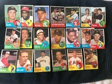 1963 Topps Baseball Lot (20) Most EX or E/M no creases Bunning Stengel FREE SHIP