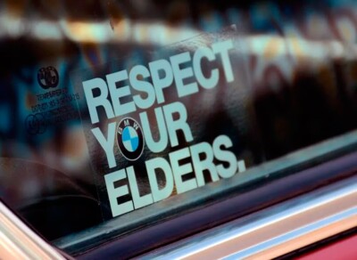 BMW Respect Your Elders Sticker Decal Aufkleber window Adhesive Aufkleber