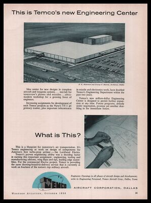 1956 Temco Engineering Center Dallas Texas By E. G. Hamilton F. Harrell Print Ad