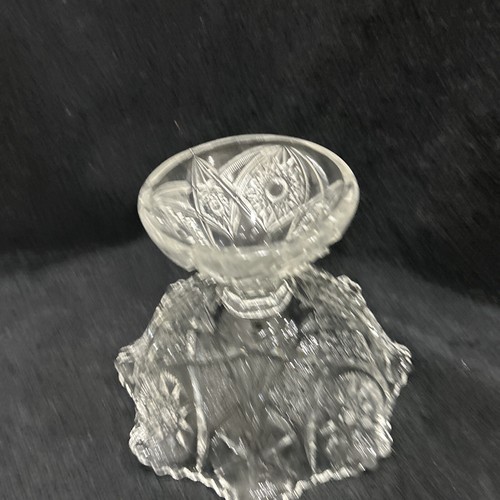 McKee Yultec Punch Bowl Early American Pattern Glass Clear Hobstars Antique - Picture 6 of 13