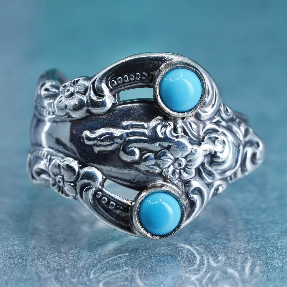 Size 7.75 Native American navajo Sterling 925 silver spoon ring