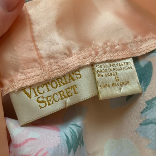 VS Victoria's Secret Morgenmantel Damen klein pfirsichrosa Blumen Satin Kimono Gold Label - Bild 4 von 5