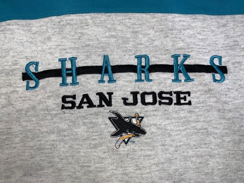 Vintage NHL San Jose Sharks Hoodie Mens M Pullover Embroidered 11403 - Picture 3 of 9