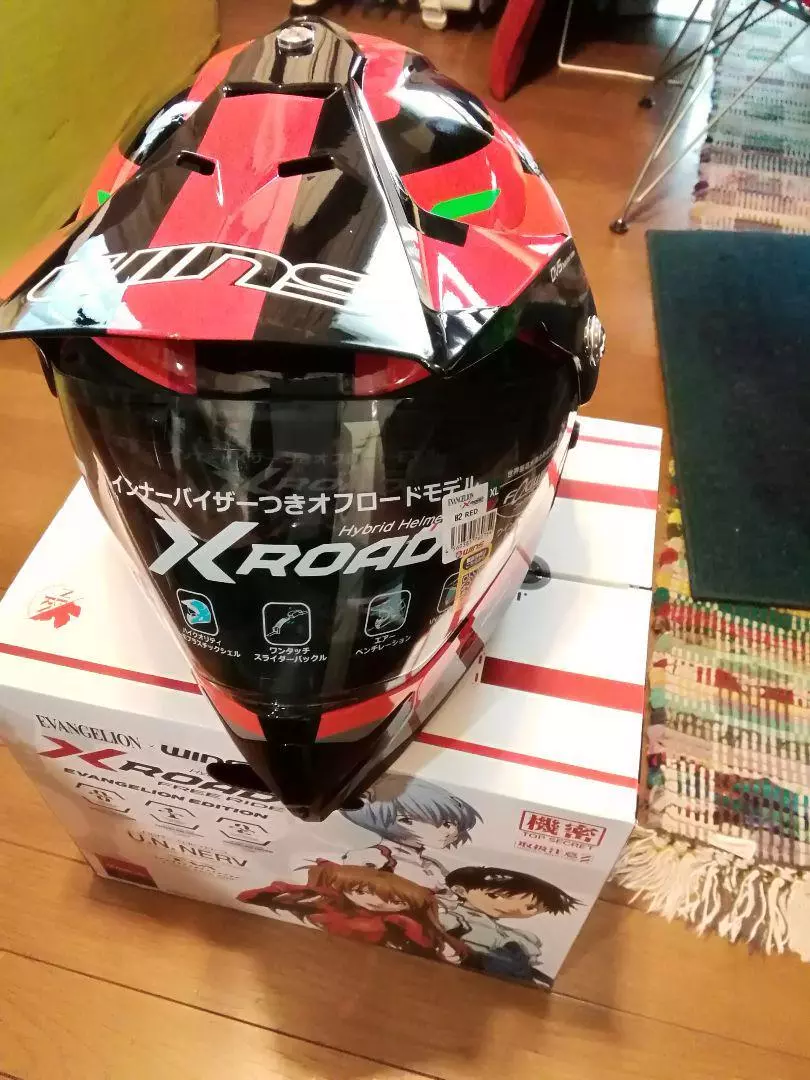 Evangelion WINS X-ROAD Collaboration Helmet Asuka Unit 2 XL size New