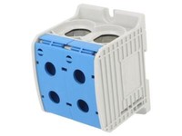 81302003 Verbinder: Schienen- Stb 300Mm2 Wege: 1 Klemmen: 4 Blau TS35 Simet