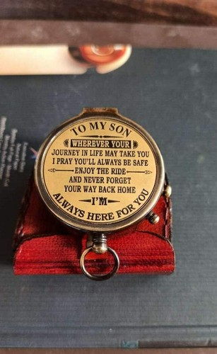 Bussola incisa India nautica, papà, regalo per figlio, con custodia bussola nautica - Foto 1 di 6