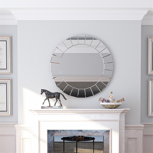 LUVODI Sunflower Shape Silver Wall Mirror For Bathroom Dresser Entry Way Bedroom - Picture 5 of 12