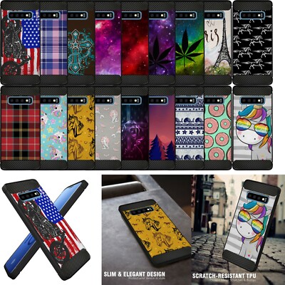 For Samsung Galaxy S10- Flexible Black TPU Case Ultra Slim Profile Design