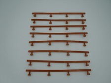 TYCO / MATTEL 8 - 9" BROWN GUARD RAILS W/ NO BAD POSTS  CLEAN  HO SCALE  NOS