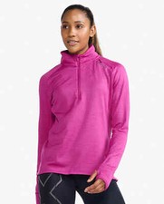 New 2XU Ignition 1/4 Zip Women Medium Long Sleeve Thermal Top WR6672a