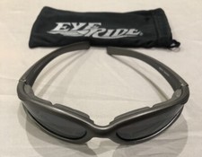 EYE RIDE Gray Motorcycle Sunglasses Dark Tint UV 400 Anti-Fog W/Sleeve Free S/H