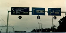 1990s Czech Republic Highway Road Signs Centrum Teplice Vintage Photo