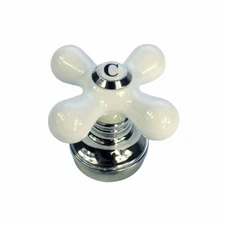 Porcelain Cross-Arm Faucet Handle, Price Pfister, Base and Cold Button