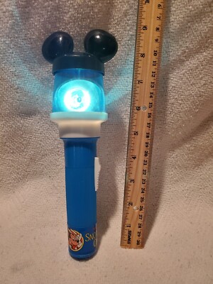 VTG Walt Disney's Snow White On Ice Flash Light Mickey Mouse 90s Blue Happy Lite