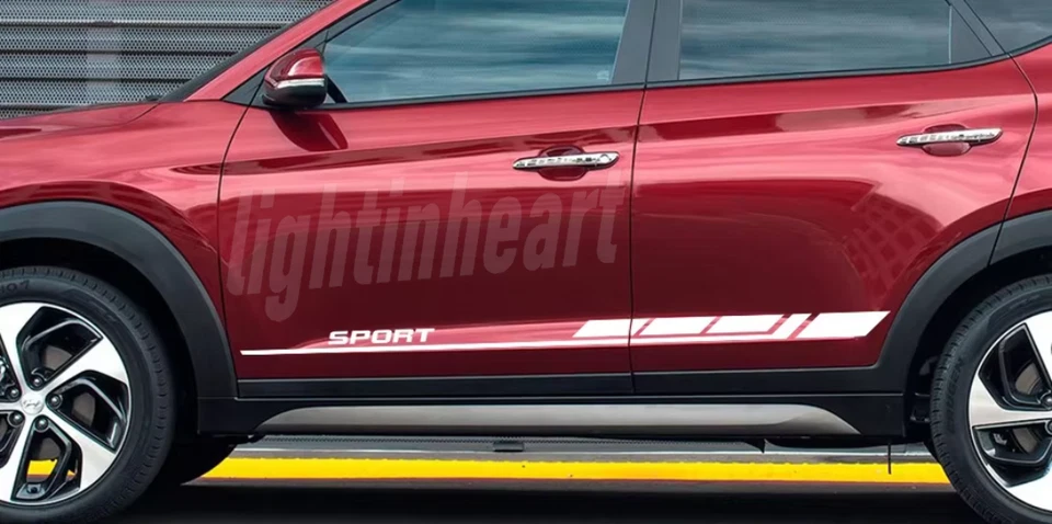 For Hyundai Tucson 2017-2024 Car Door Side Trim Stickers Racing Stripe Decals Foto 2 de 4