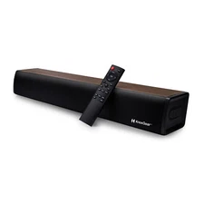 Knox Gear 60-Watt Compact Wireless 2.0ch Soundbar Bluetooth 5.0 (Black/Oak)