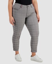  90 Tommy Hilfiger Women's Gray Plaid Stretch Chino Pants Plus Size 16W