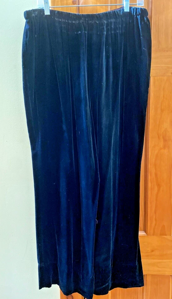 April Cornell Rayón/Seda Negro Terciopelo XL Cordón Pull On Pantalones Usados en Excelente Condición Foto 3 de 4