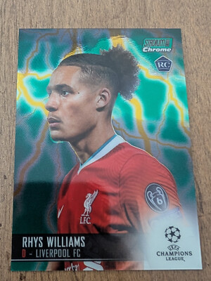 2020-21 Stadium Club Chrome UEFA CL Green Yellow #40 Rhys Williams Rookie #33/75